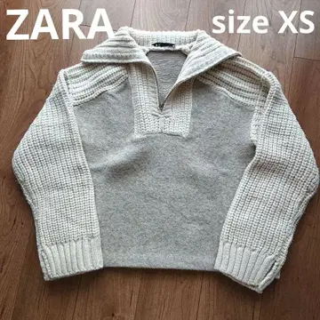 ZARA 베이지 하프 지퍼 니트 스웨터 XS 완판템 새상품급