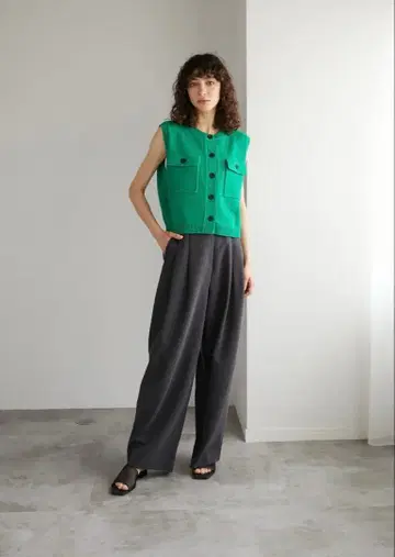 ellie ELLIE 엘리 턱 어저스트 팬츠 그레이 XS