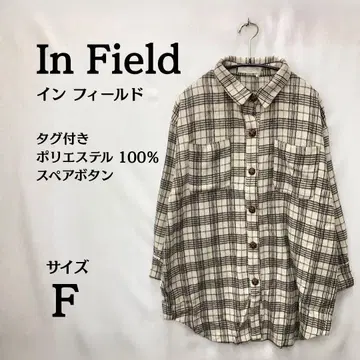택 포함 새상품 In Field 체크 무늬 오버 셔츠 사이즈 F