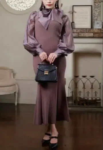 립서비스 클래시컬 도킹 머메이드 원피스