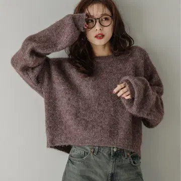 새상품 멜란지 니트탑