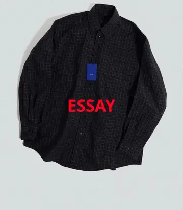 ESSAY BLACK TONE CHECK L/S BIG SHIRTS