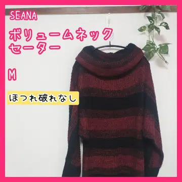 SEANA 시이나 여성용 M 볼륨 터틀 스웨터 구제 의류