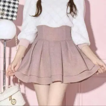 michellMacaron 슬림 레그 스커트 핑크 트위드