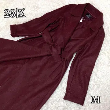 [택 포함 새상품] 23구 트렌치코트 울 크림슨 38 현행 롱