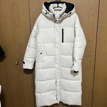 YJSP 후드 부착 롱 다운 자켓 L 화이트
