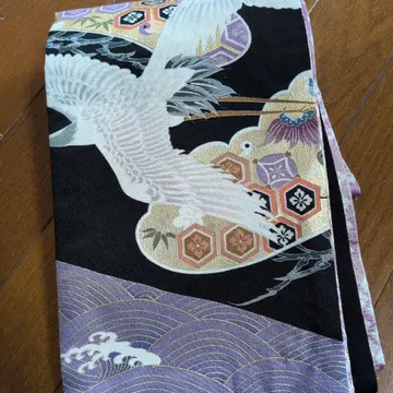 학와 일본풍 패턴 자수 기모노 원단으로 만들었습니다 반폭 오비