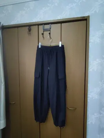 PLST 플라스테 울 블렌드 파라슈트 카고 팬츠 블랙 S