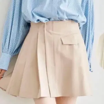 COCODEAL 코코딜 사이드 플리츠 미니 스커트 베이지 M 사이즈