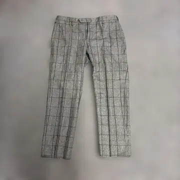 INCOTEX 체크 무늬 슬랙스 그레이