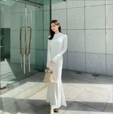 maison celon rib knit docking dress