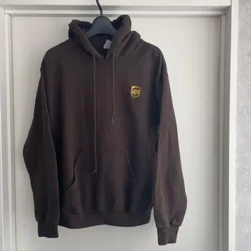 UPS 브라운 후드 부착 후드티 기업 로고 S