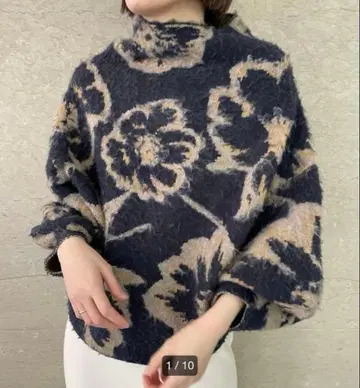 lagunamoon 플라워 자카드 니트 풀오버