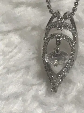 실버 925 다이아몬드 컷 크리스탈 목걸이 스윙