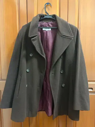 Calvin Klein 브라운 더블 브레스트 코트 14