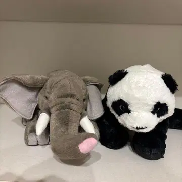 Wild Republic 코끼리와 팬더 봉제 인형 세트