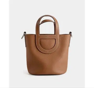 라쿠텐 천연 가죽 숄더백 핸드백 브라운