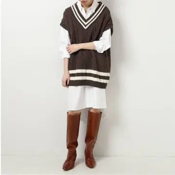 브라운 롱 부츠 ESCARLATA