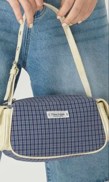 체크 핸드백 TINA: JOJUN 블루