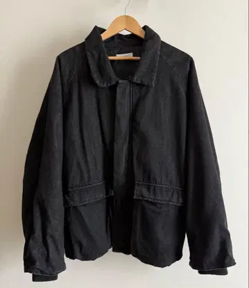 [INTER FACTORY] 데님 패디드 블루종 자켓 블랙