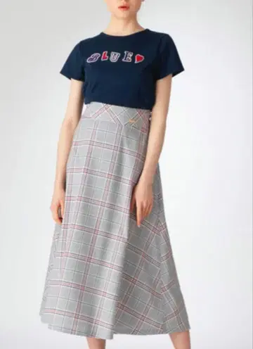 블루 라벨 글렌체크 포플린 스커트