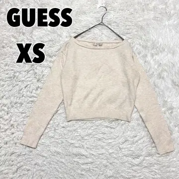 GUESS 게스 (XS) 니트 스웨터 보트넥 로고