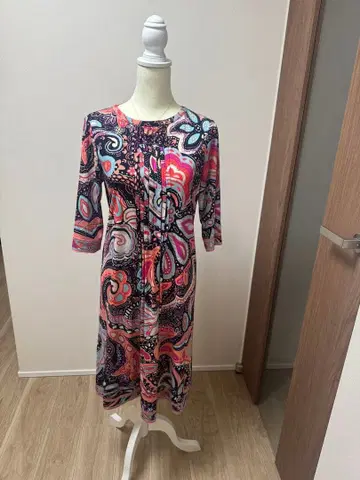 LEONARD 레오나르 화려한 원피스 L 사이즈 40 칠부 소매