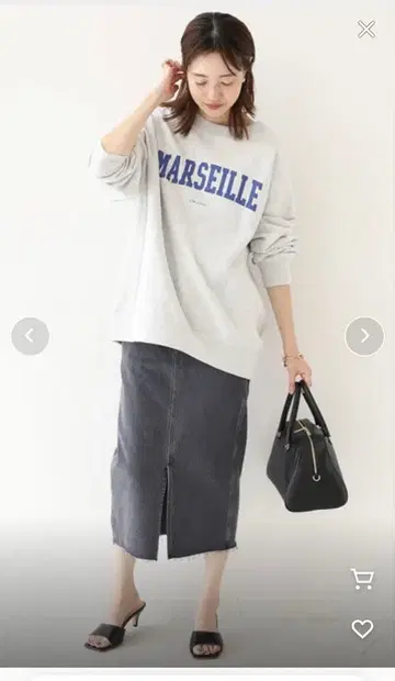 SLOBE IENA 슬로브 이에나 데님 타이트 스커트 앞 슬릿