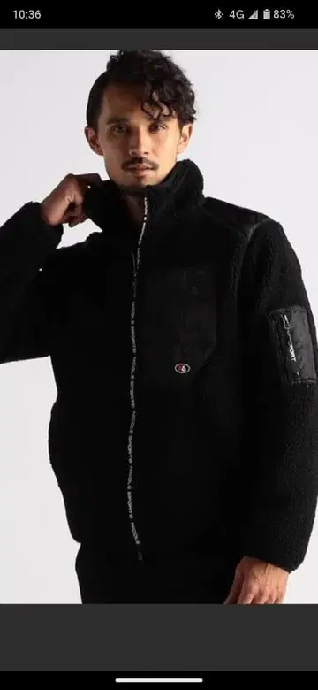 블랙 플리스 자켓 NS로고