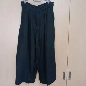 UNIVERSAL SEVEN 블랙 와이드 팬츠