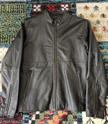블랙 양가죽 싱글 라이더 자켓