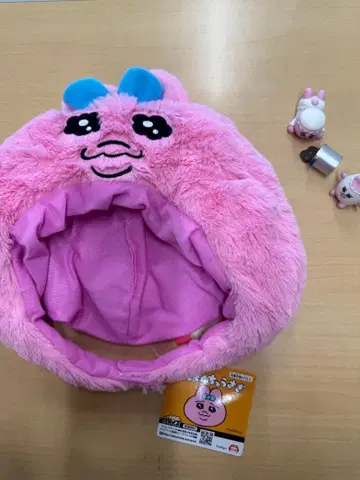 빤쮸토끼 핑크 캐릭터 모자 프리 사이즈