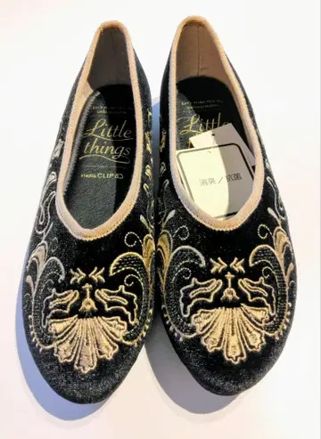 미사용 새상품 스튜디오 클립 발레 슈즈 벨로아 자수 M 사이즈