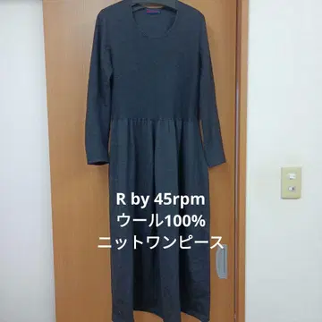R by 45rpm 울 100% 니트 원피스 블랙