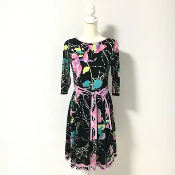 새상품급 LEONARD 레오나르 칸칸 벨트 원피스