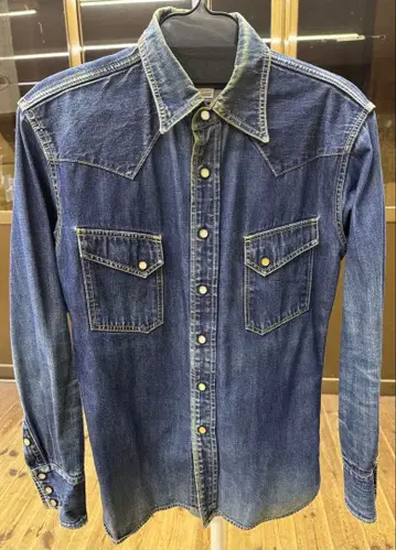 플랫 헤드 데님 웨스턴 셔츠 M