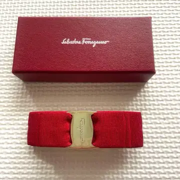 [ 새상품급 ] Salvatore Ferragamo 리본 머리핀 레드