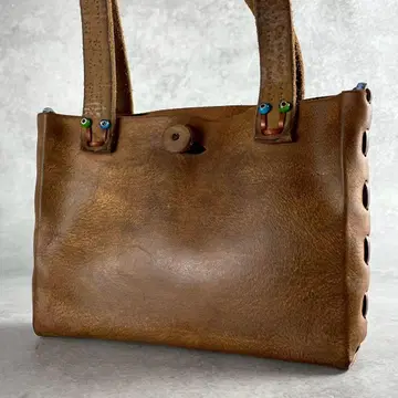 Henri Cuir Handbag Woven Leather Tote