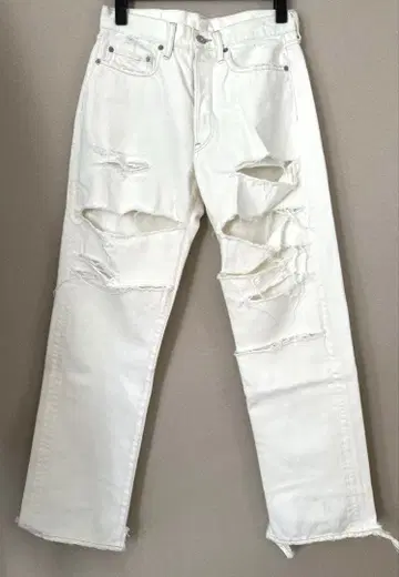 [ k3&co. ] 데미지 데님 팬츠 화이트