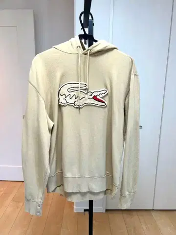 [ 라코스테 LACOSTE ] 자수 로고 베이지 후드티