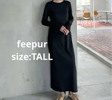 [ !2세트! ] feepur 컷 리브 롱 원피스 블랙 그레이