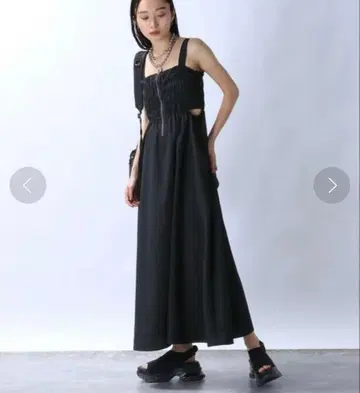 돌려입기 JEANASIS 프론트 ZIP 셔링 원피스