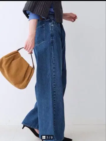 SPICK AND SPAN 와이드 팬츠 27 사이즈 데님 블루