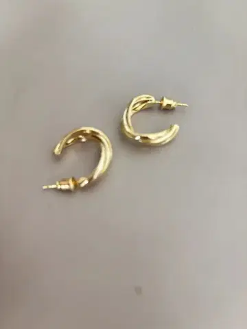 골드 트위스트 후프 귀걸이