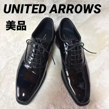 UNITED ARROWS 에나멜 신발 블랙 플레인토 내피