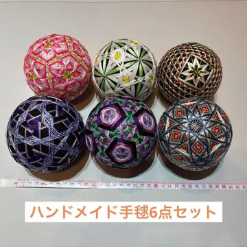 자수 무늬 핸드메이드 테마리 6개 세트