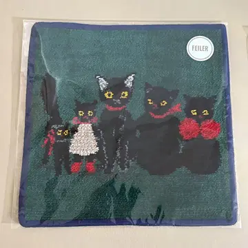 페이러 코스메 키친 검은 고양이 네이비 손수건