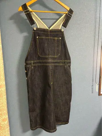 PAR ICI 다크 데님 오버롤 스커트