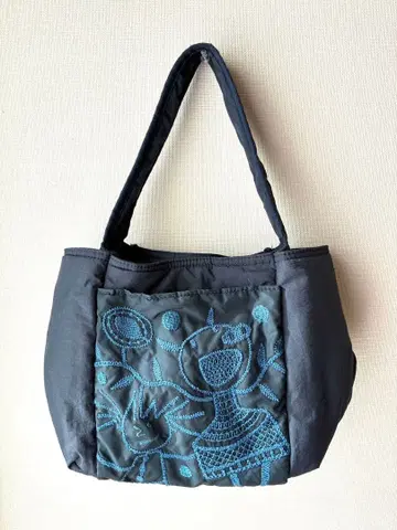 오레보레브라 원 핸들 토트백 네이비