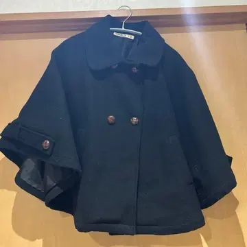 블랙 판초 케이프 코트